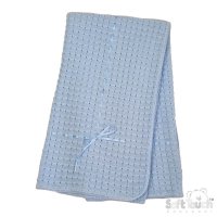 SH12-B: Luxury Hanging Blue Waffle Shawl